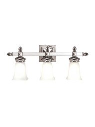 Cumberland 3-Light Bath Sconce in Polished Nickel.